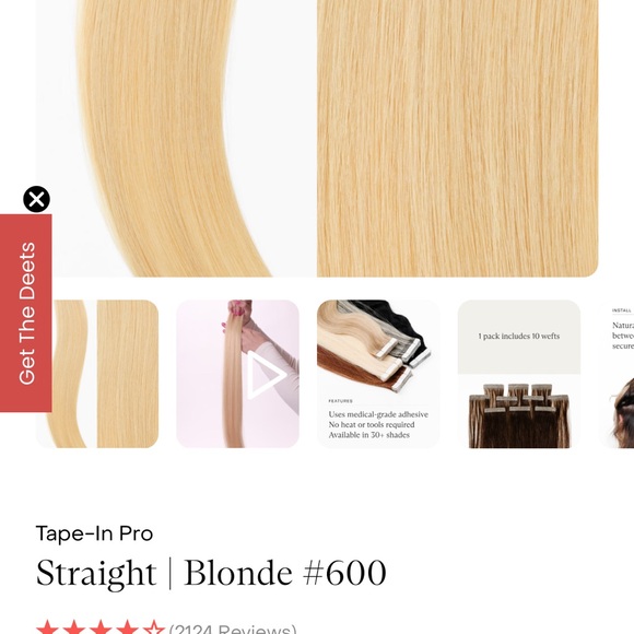 3 packs Donna Bella Tape-In Extensions new in package 18" #60&#600 - Picture 2 of 4